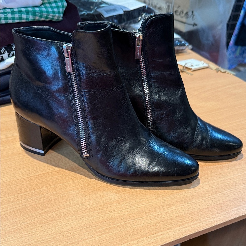 Calvin Klein Black Leather Bootie